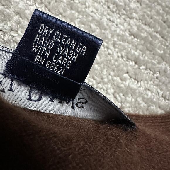 El Daws Cashmere Sweater Womens Large Brown 100% Cashmere V Neck Pullover - Picture 7 of 10